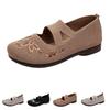 Summer Breathable Mesh Knit Embroidered Soft Sole Flat Shoes Slip On Lightweight Casual Loafers for Women