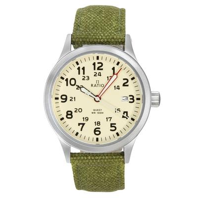 Quest Men's Field Watch Sapphire Canvas Strap Quartz RTQ019 100M Lewis And Clark Edition