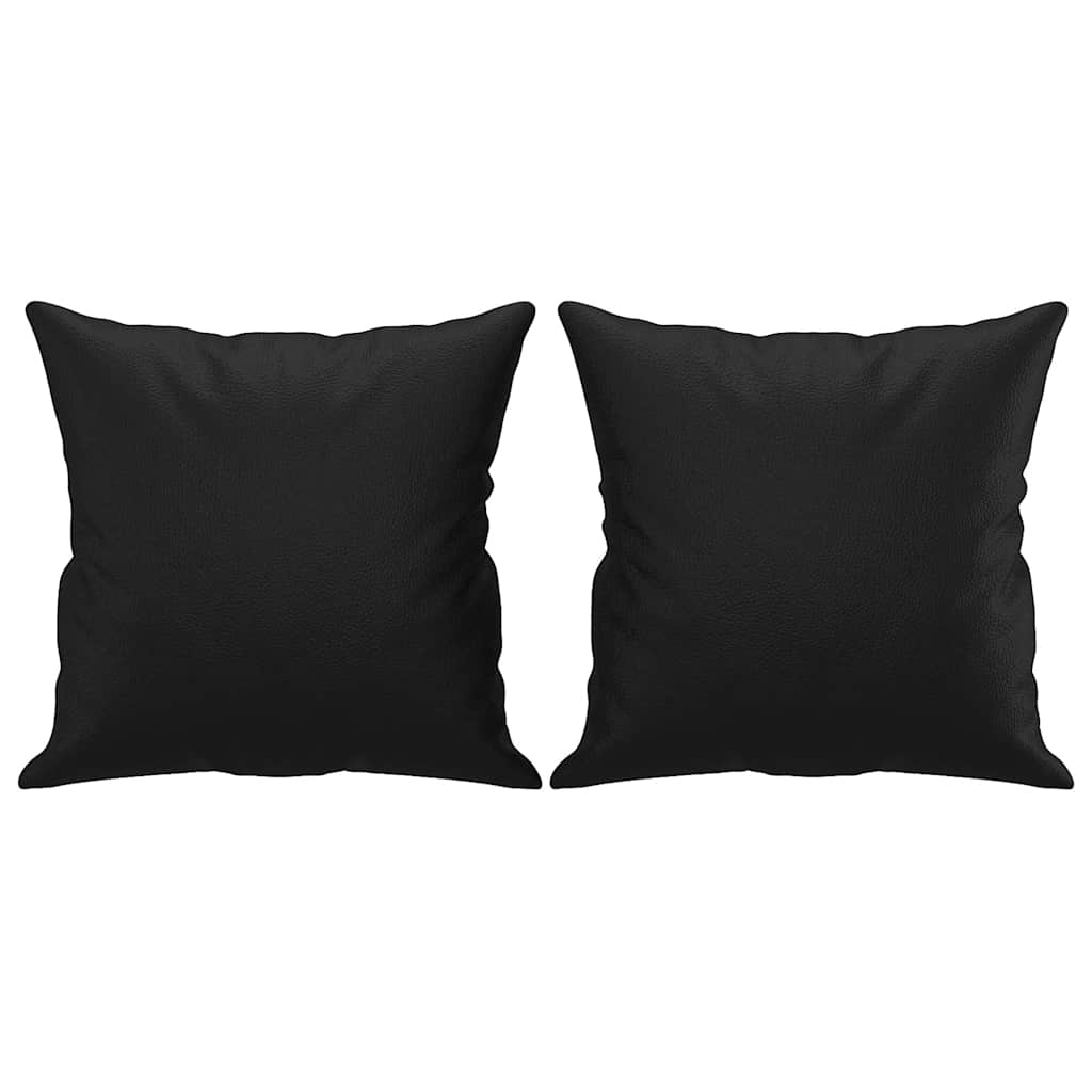 Vidaxl 2-Seater Sofa With Cushions, Black, 140 Cm, Faux Leather