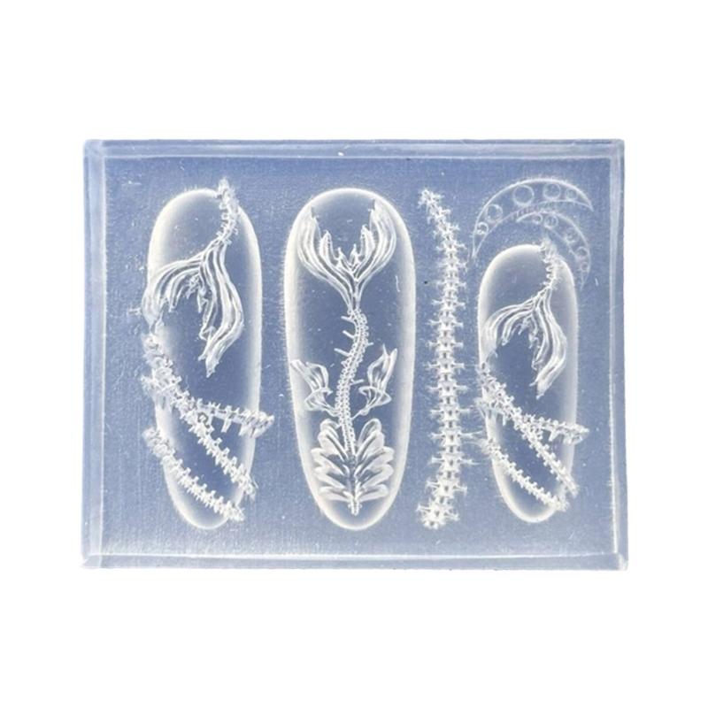 Flexible Silicone Crafting Mould With 3D Embossed Pattern For Nail Art Accessories And Resin Jewelry