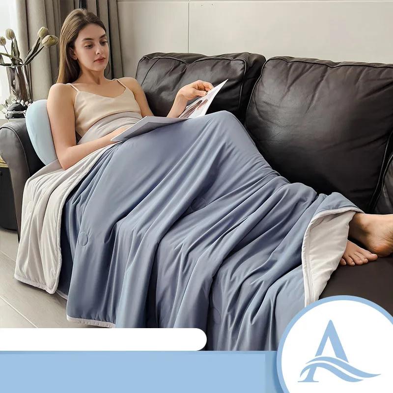 2026 Air Condition Comforter for Summer Pure Color Ice Silk Cooling Blanket Lightweight and Smooth Summer Cold Quilt Cooling Blanket for Bed