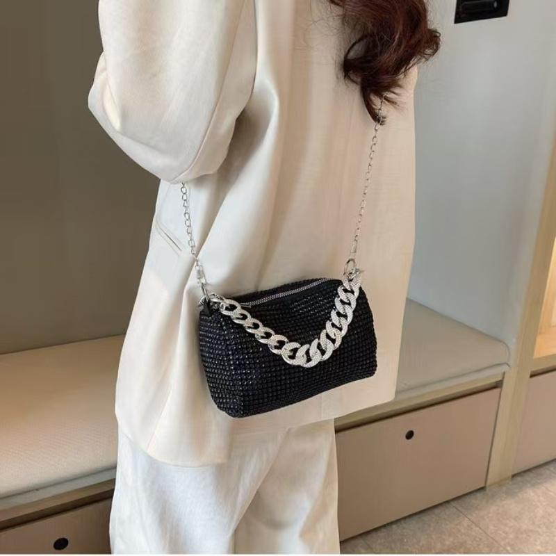 Sequin Evening Bag With Zipper, Suitable for going out to parties and weddings as a shiny clutch