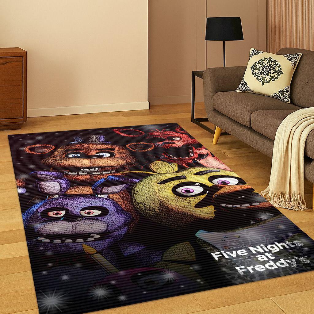 3D Game F-FNAF Freddy Cartoon Carpet Rug for Home Bedroom Living Room Sofa Doormat Decor,Kid Area Rug Play Non-slip Mat Gift