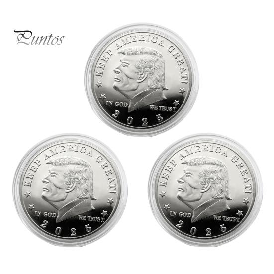 

Монета Трампа, президентская сувенирная монета, металлический памятный жетон Keep America, отличный коллекционный подарок для сторонников MAGA/KAG 3pcs серебряный