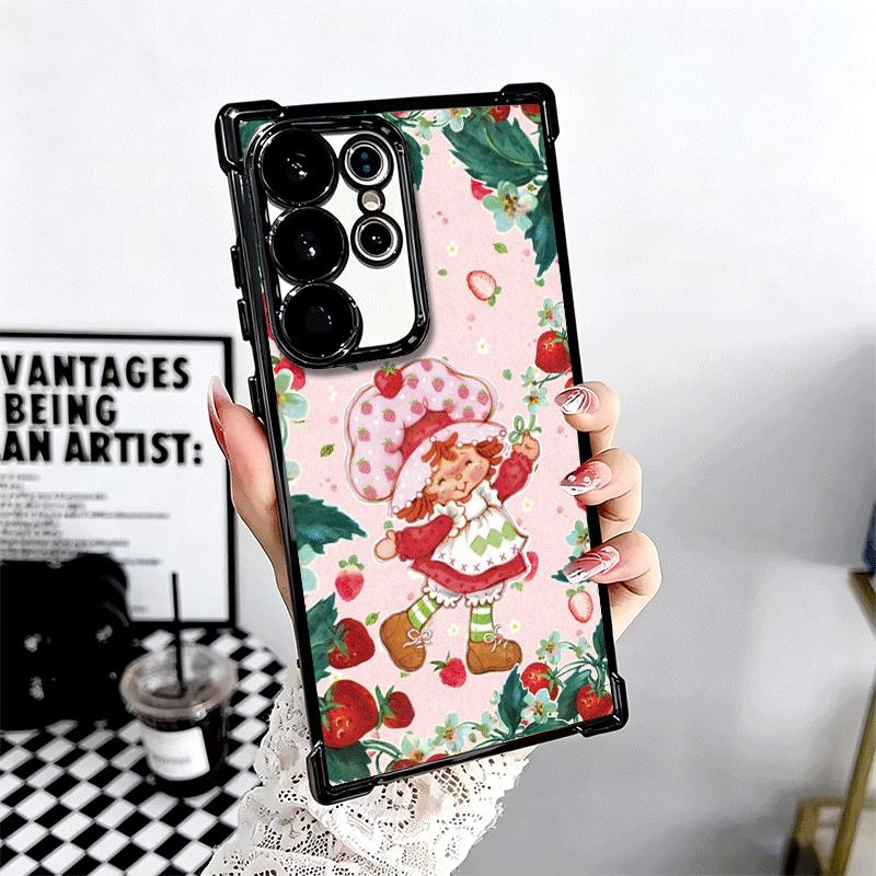 Strawberry Sh-SHortcake Soft Phone Case For Samsung Galaxy S26 Ultra S25 Edge S24 FE S23 Plus S22 S21 + S20 Plating Anti-Fall Fu