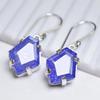 Natural Purple Tanzanite 52 Ct CERTIFIED 925 Sterling Silver Gems Fancy Earring MY.ER-44-NS