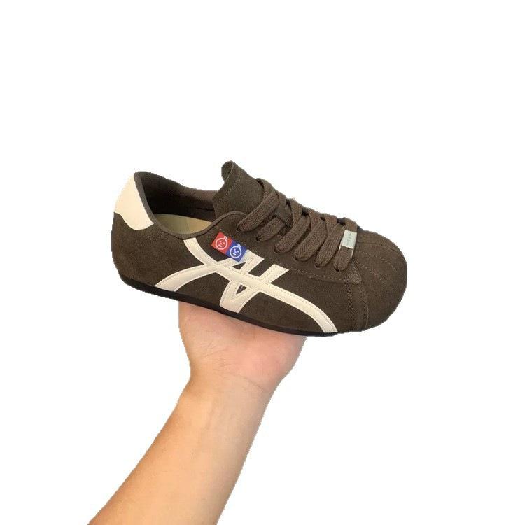 Scarpe con zeppa alta a testa larga stile retrò, nuove per l'autunno, scarpe sportive a fondo piatto che aumentano l'altezza, scarpe casual per l'allenamento morale