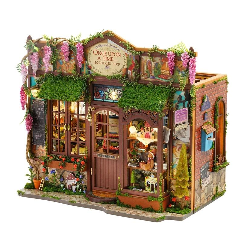 

DIY Wooden Fairy-Tale Wonderhous Casa Figurines Miniatures Bookend Assembled Houses for Friends Birthday Gifts Home Decor Crafts