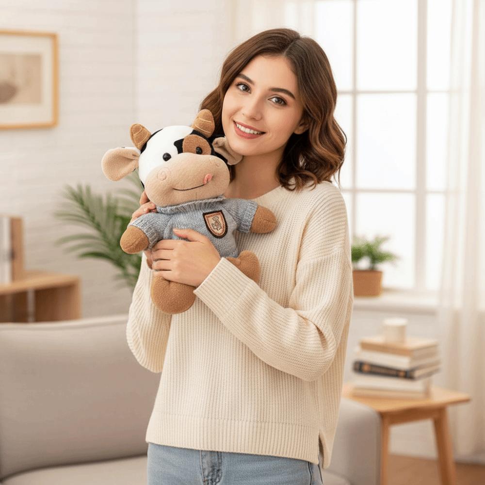 Cute Design Plush Toy Soft Material Stuffed Cow Little Cow Cow Doll Birthday Gift