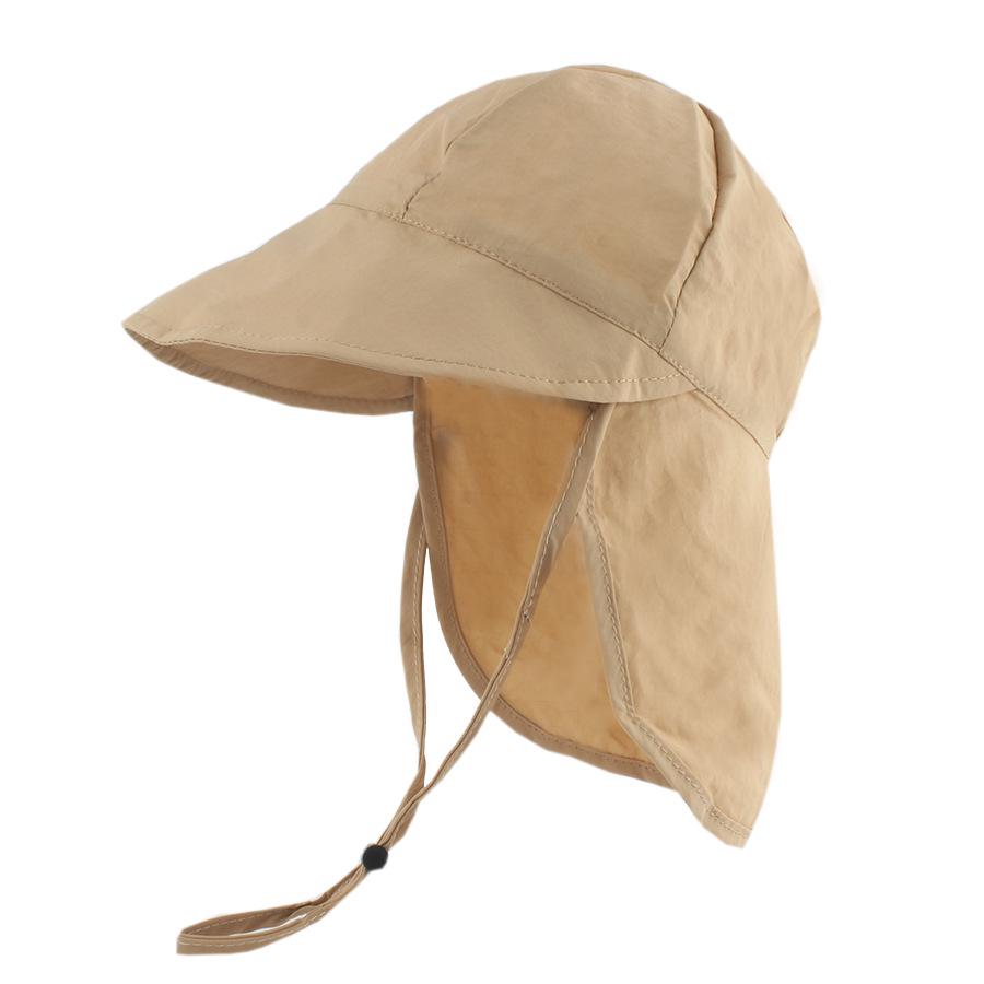 

Kids Quick-Dry Wide-Brim Sun Hat: Solid Color Bucket Design for 0-3 Years 48-50 cm (0-3 Years) хакі