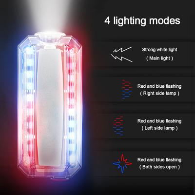 Red&Blue LED stroboskopické výstražné světlo Policejní svítilna s klipem na rameno Venkovní běžecké světlo USB dobíjecí bezpečnostní helma Pracovní svítilna