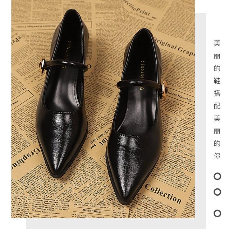 

Элегантные женские туфли-лодочки с острым носком, модные сандалии на массивном каблуке, летняя мода 2025, праздничные туфли, новые туфли-сандалии для платья 35 чёрный