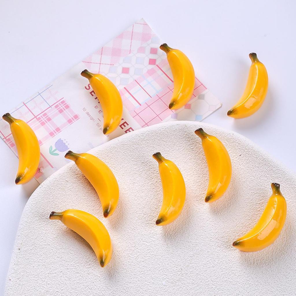 Cute 3D Banana Resin Ornament: Phone Case, Hair Clip, Magnet Accessory