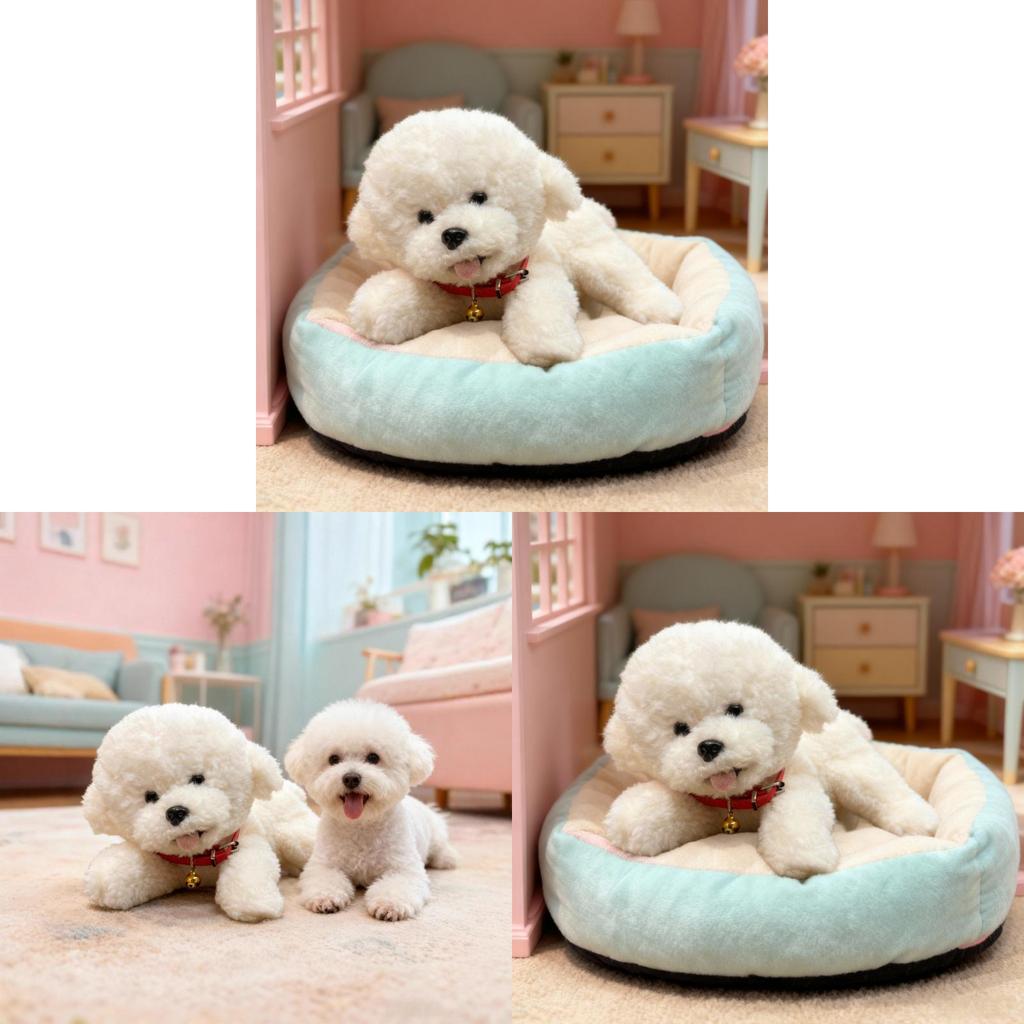 Plush Bichon Dog Toy With Soft Pp Cotton Filling For Kids Gift And Play
