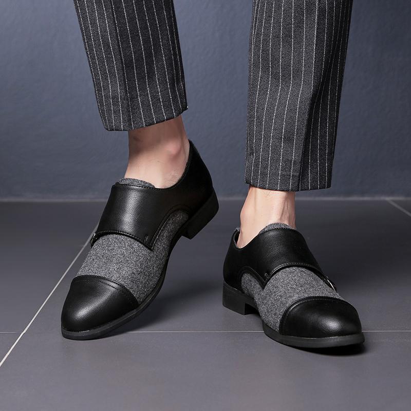 Fashion Men's plus size leather shoes Trendy fashion designer styles Outdoor leisure business party office wedding Color blocked shoes