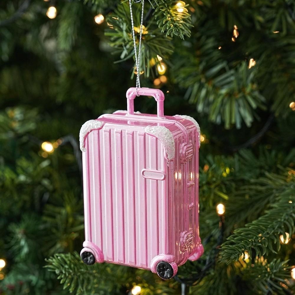 Glitter Accent Plastic Hanging Pendant Plastic Holiday Tree Decoration Christmas Tree Decor