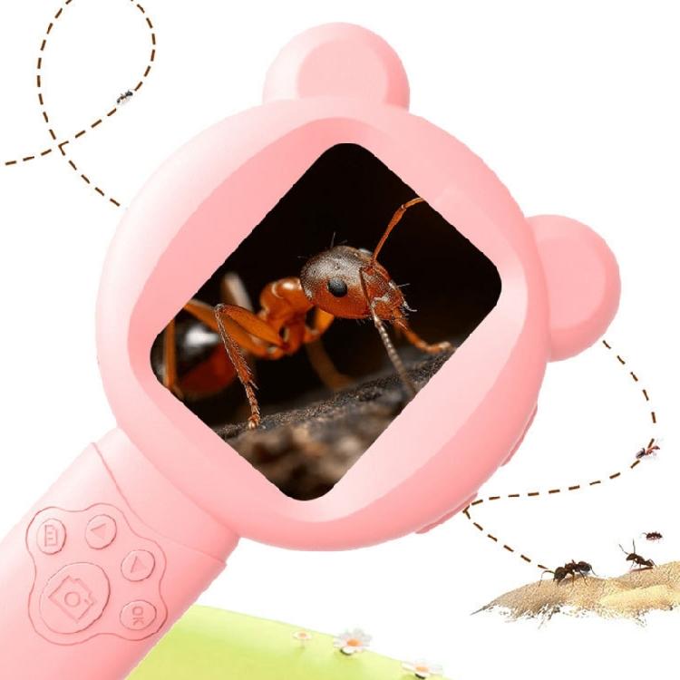 Kids Educational Digital Magnifier 2.8Inch Screen 200MP Camera Handheld Microscope With Integrated LED Light