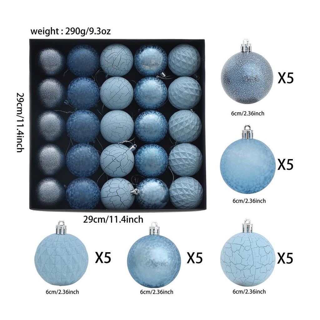 Multi-color Cracked Plastic Christmas Ball Tree Ornaments