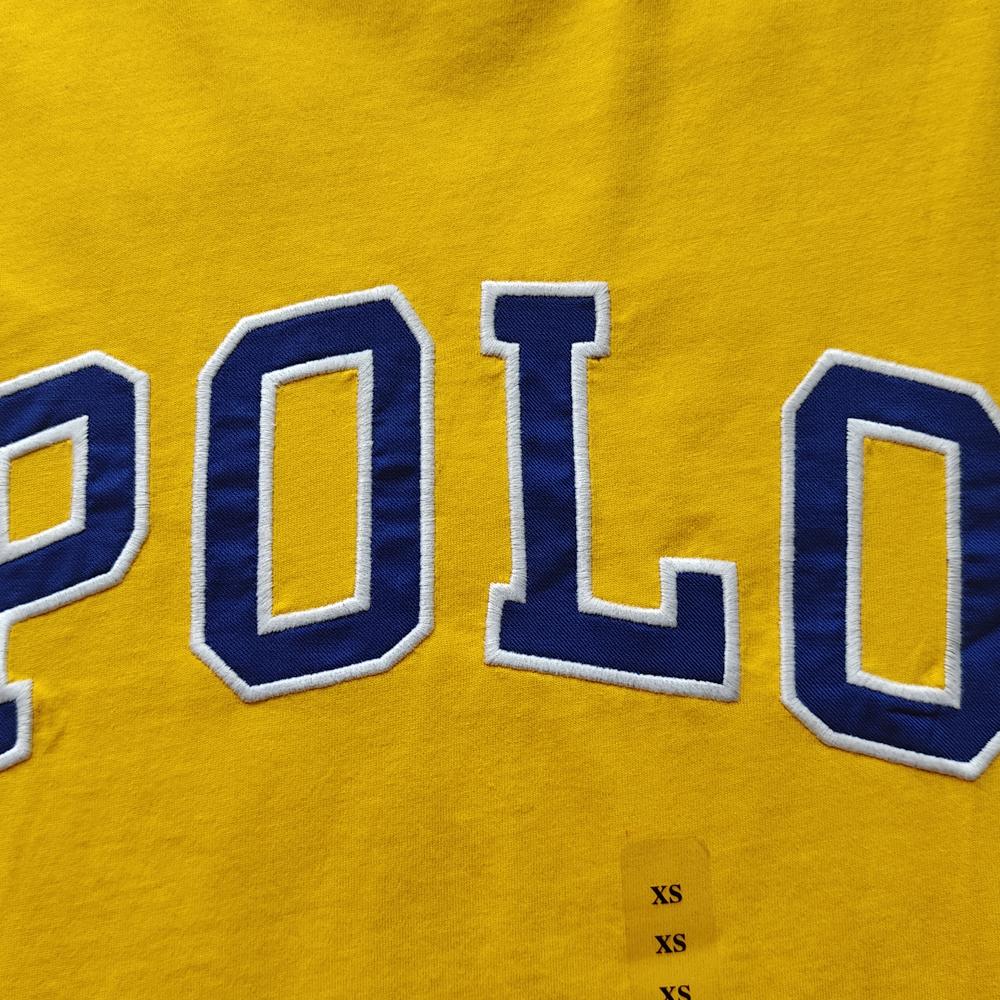 Polo Ralph Lauren Buchstaben-Applikation Rundhals Gerade Passform Kurzarm T-Shirt Herren Tops Gelb 710791101-002