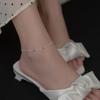 Korean Style 925 Sterling Silver Summer Foot Jewely Anklet Rainbow Beads Anklets for Women Girls