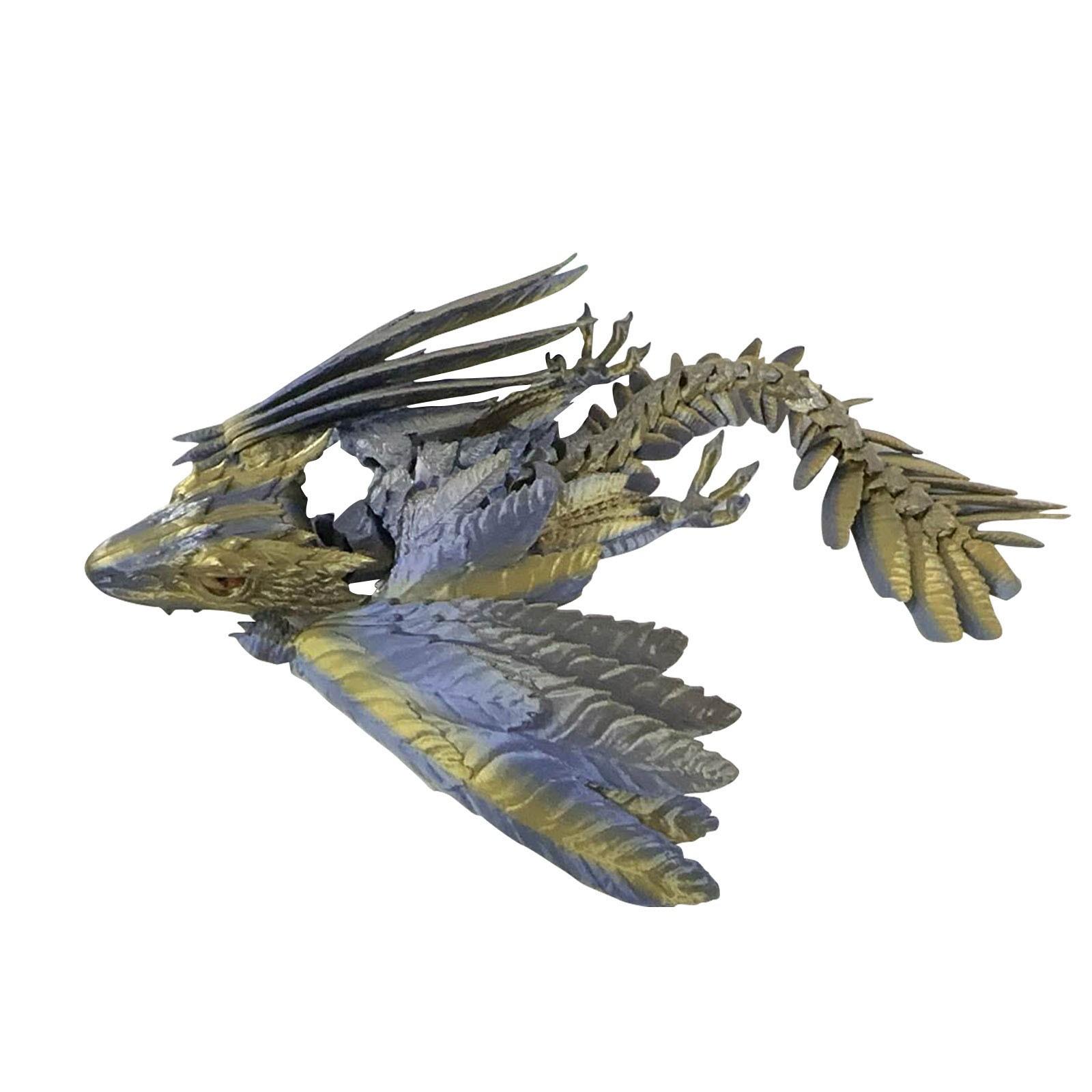 

Пернатый дракон, 3D-печатный дракон, шарнирный дракон, дракон, 3D-печатная игрушка, настольный питомец One Size