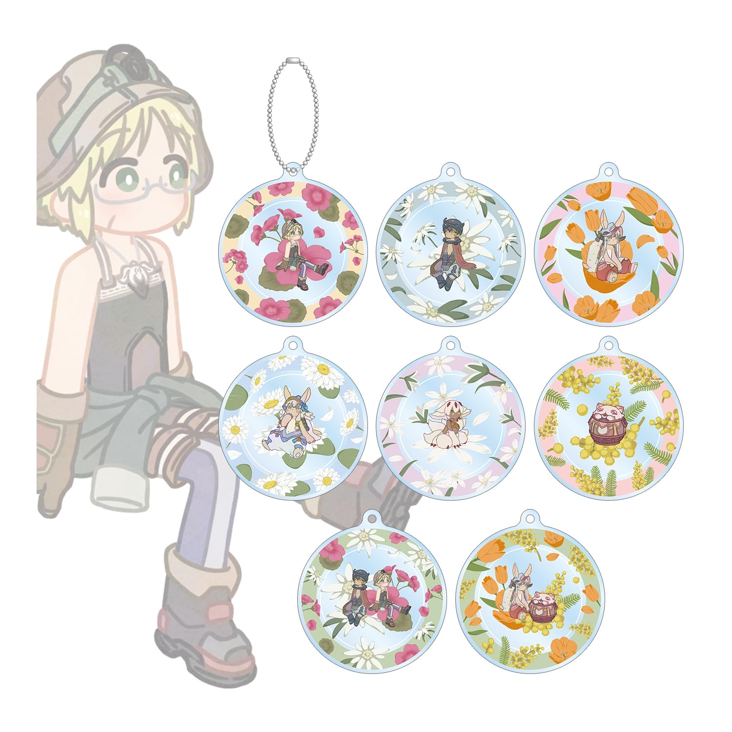 

Made in Abyss: Golden Land of the Fiery Sun Trading Botania Acrylic Keychains, Box of 8