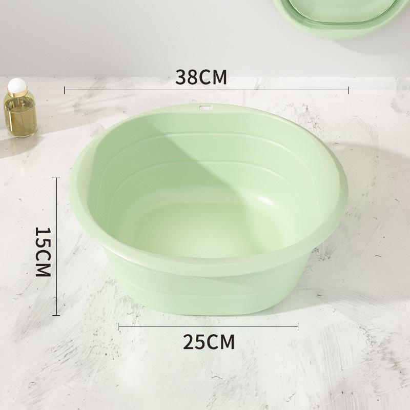 Collapsible Portable Washbasin: Thickened, Telescopic, Solid Color Basin for Laundry and Household Use