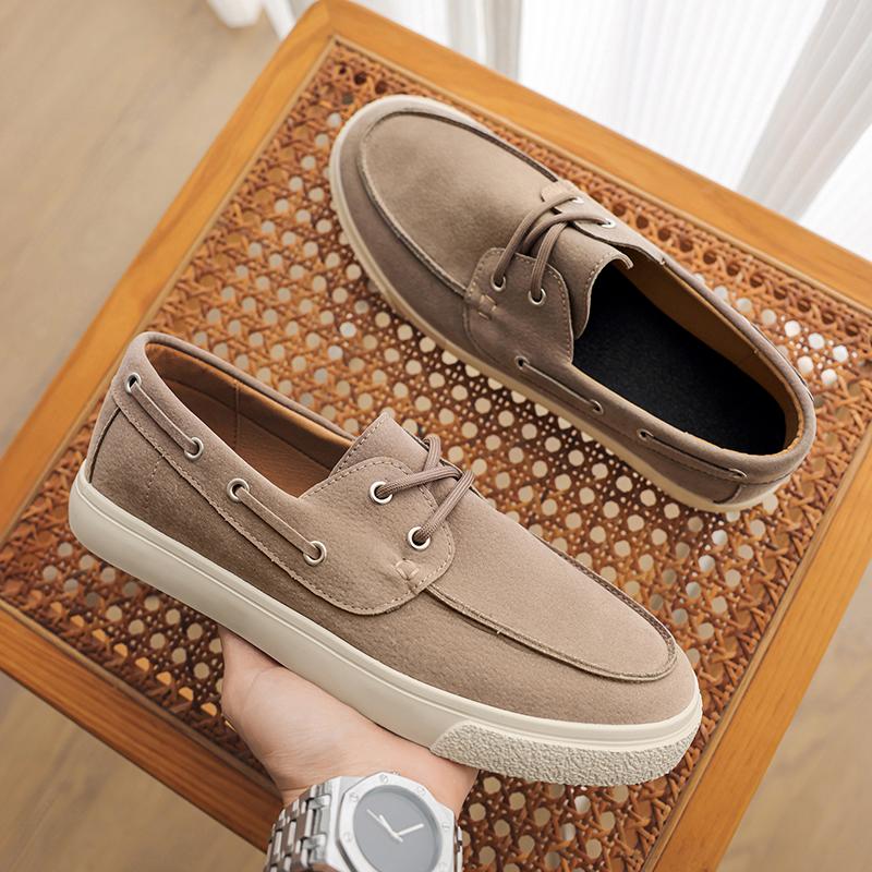 Fashion Suede Leather Men Loafers Elegantes Mens Casual Shoes Leisure Walk Male Slip on Footwear All-match Boat Shoes Outdoor Sneakers