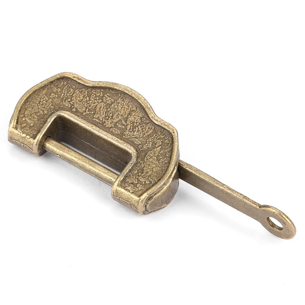 Chinese Vintage Padlock Antique Retro Lock Key for Jewelry Box Drawer Cabinet (Small)