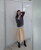 Gilyeong Asymmetrical Satin Lace Skirt_Butter Yellow