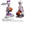 Bar Counter Decorations 2Pcs/Set Couple Skeleton Statues, with Pumpkin Figurines, Men Figurines Women Ornaments for Halloween Table Mantel Shelf