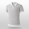 Polo en maille Polo rayé fin à demi-fermeture éclair Chemise à manches courtes pour homme Haut T-shirt en soie glacée