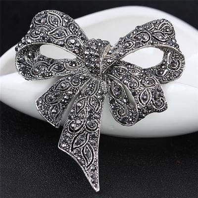 Broche nœud papillon pour femme, col de chemise, grande broche nœud papillon, bijoux