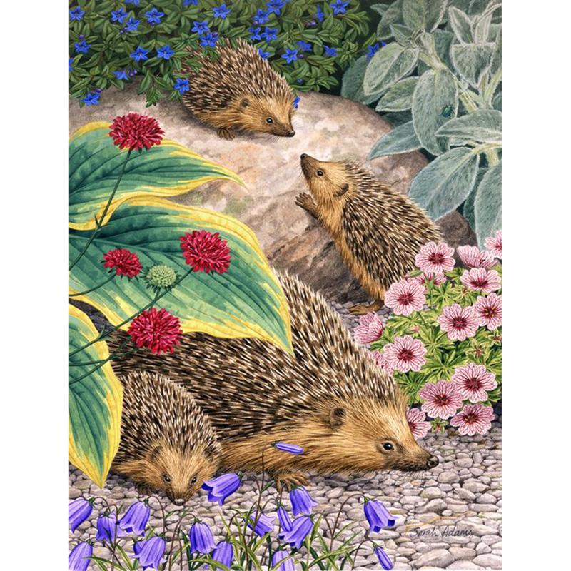 DIY Hedgehog 5D Diamond Painting Full Round Drill Animal Diamond Embroidery Cross Stitch Mosaic Kits Wall Art Home Decor Gift