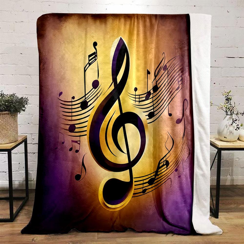 Musical Treble Clef Design Print Blanket Soft and Cozy Perfect for the Living Room Bed Sofa or a Nap,gift