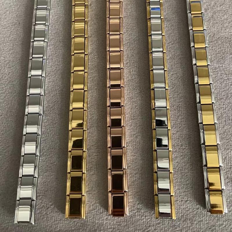 Italian Charm Link Stainless Steel Golden Bracelet for Woman Men DIY Making 9mm Bead Silver Color Retro Bangle Jewelry