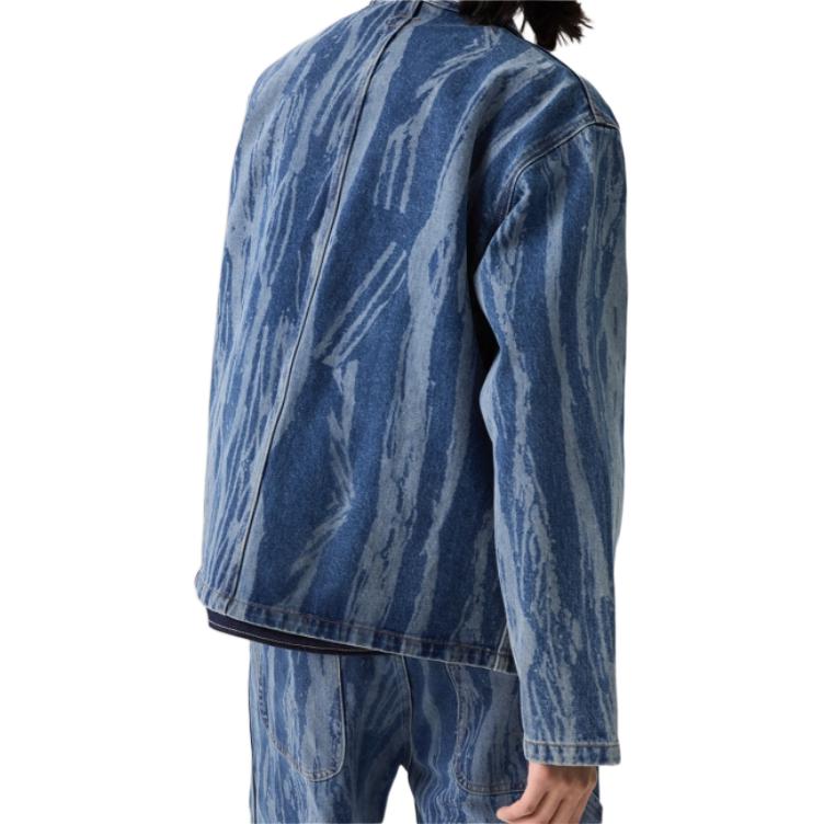 Giacca di Jeans Levis Larga Casual Comoda con Zip Manica Lunga Uomo giacche Blu A5732-0003