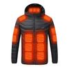 Men's Multi-Zone Hooded Electric Heated Cotton Coat with Long Sleeves