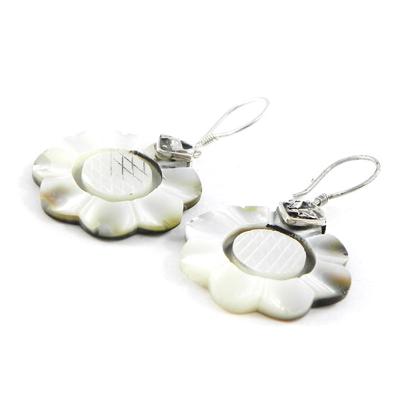 [H8302] - Silver 'Wisdom' Mother-of-pearl Earrings