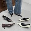 2025 Autumn and Winter New Solid Color Pointed Thin Temperament Thin Heel High Heel Single Shoes Light Mouth Ladyshoes Commuter Work Women's Shoes