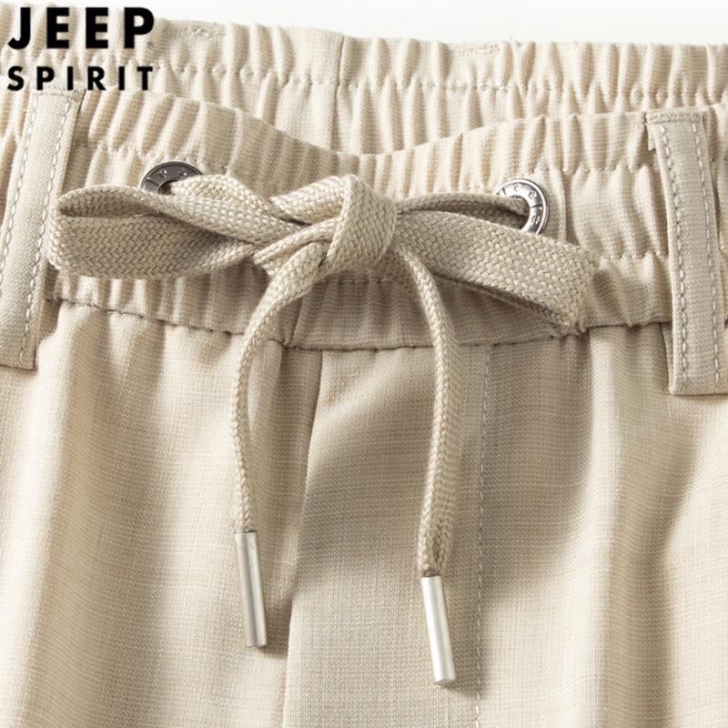 JEEP SPIRIT Men's Lyocell Linen Casual Straight Leg Pants