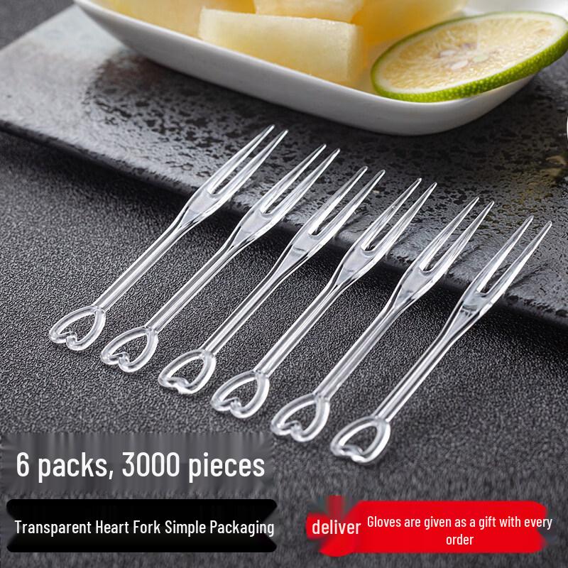 Disposable Heart-Shaped Fruit Forks