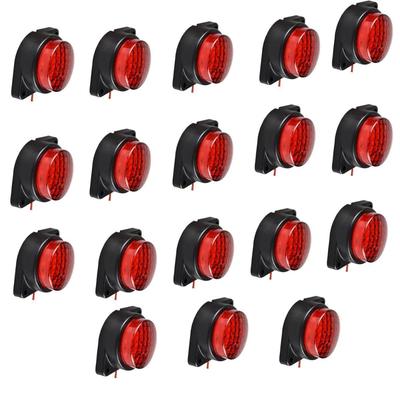18PCS Red LED Marker Lights 12V Waterproof Trailer Side Marker Lamps for Truck Bus Lorry Boat Cargo Universal Fit