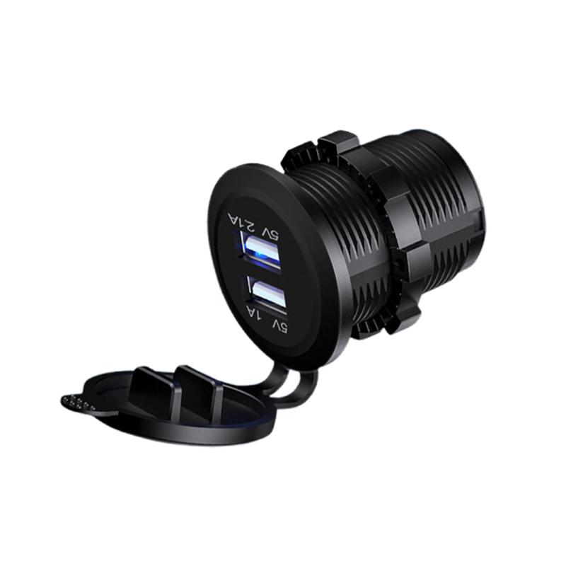 1Pcs 5V 2.1A/1A Car Charger Waterproof Port Socket Cigarette Lighter 12V/24V Dual Usb Outlet Replacement For Rv Camper Accessory