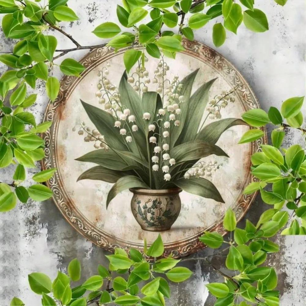 Maiglöckchen Metallblechschild Vintage Heim-Café Rustikale Wanddekoration