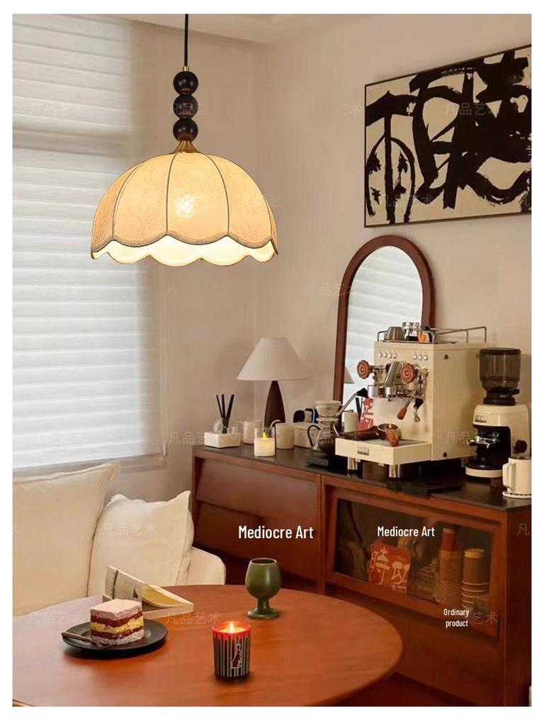 French Vintage Double Head Pendant Light - Retro Wabi-Sabi Style for Dining, Bedroom, or Study