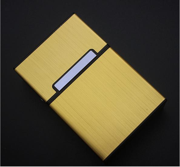 Korean Style Aluminum Alloy Cigarette Case, Holds 20 Regular or Slim Sticks, Magnetic Flip-Top, Unisex Design