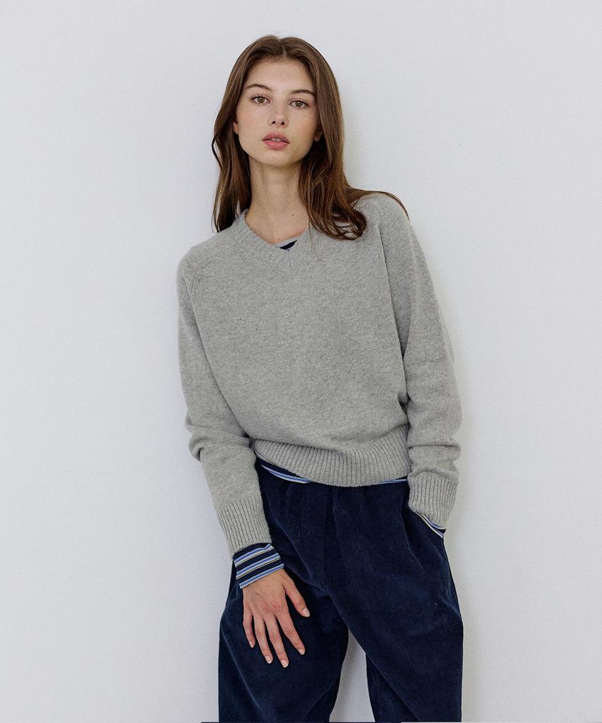 ROIROI Cashmere Blend V-Neck Knit - Grey