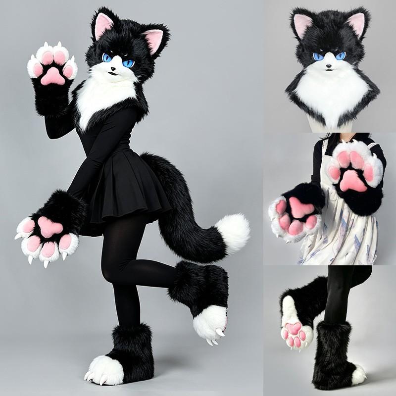 Handmade Fursuit Paw Socks Indoor Cosplay Cat Feet Costume Accessory Furry Fan Convention Wear