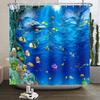 Underwater World Ocean Shower Curtain for Bathroom Seabed Animals Sea Turtle Dolphin Fish Waterproof Bathroom Curtain With Hooks